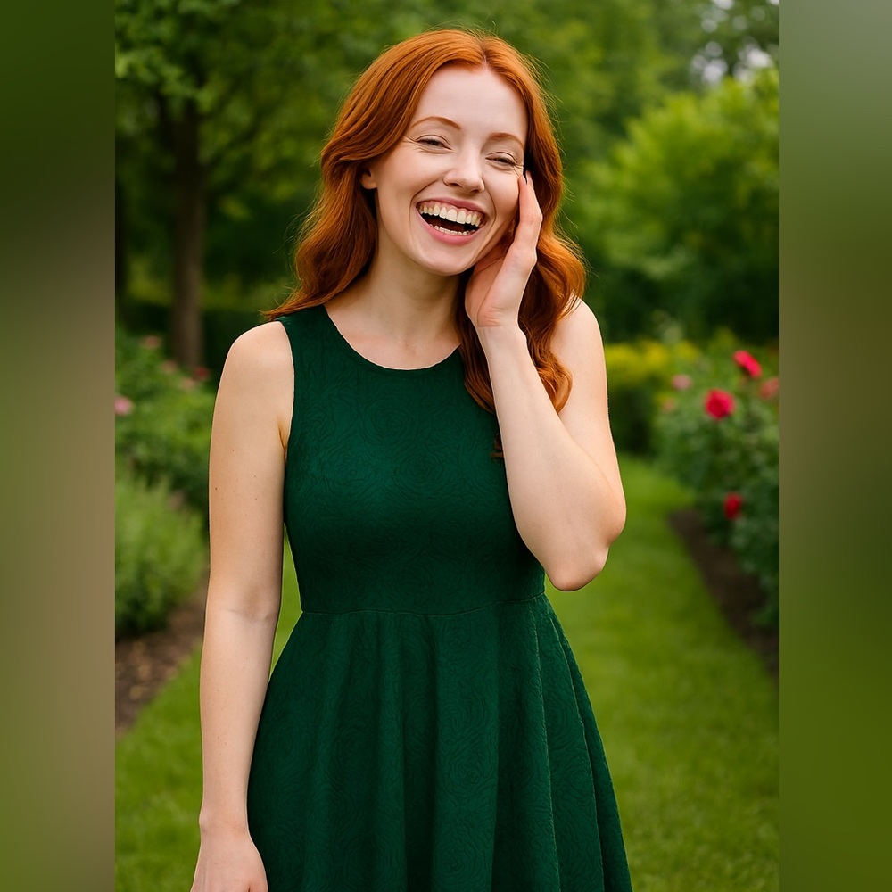 My Michelle Forest Green Sleeveless Mini Dress